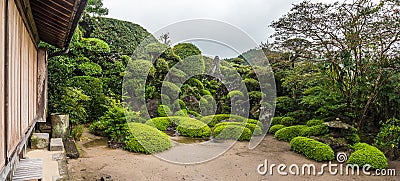 Beautiful Japanese garden in Chiran Samurai district in Kagoshima, Japan Stock Photo